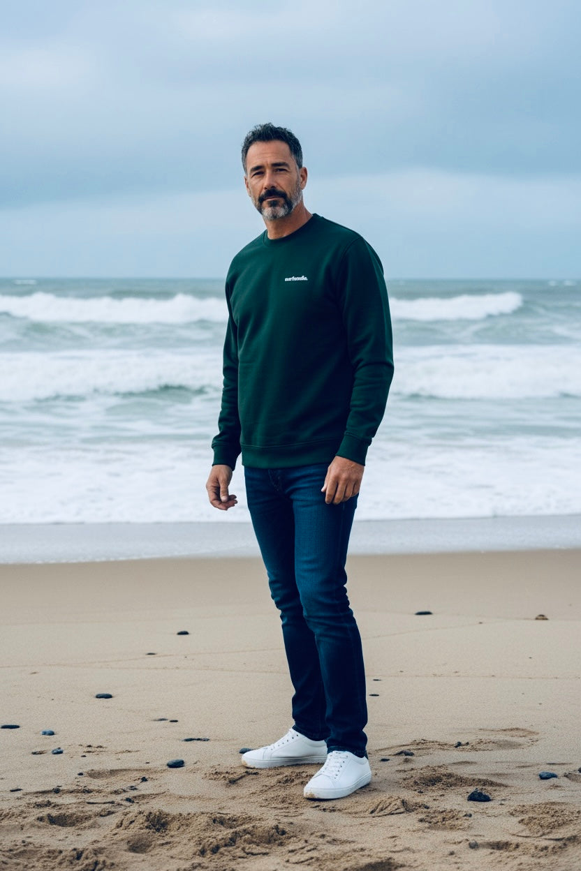 Men’s Atlantic Oversized Sweatshirt – Evergreen | Organic Cotton Comfort by Surfsmile
