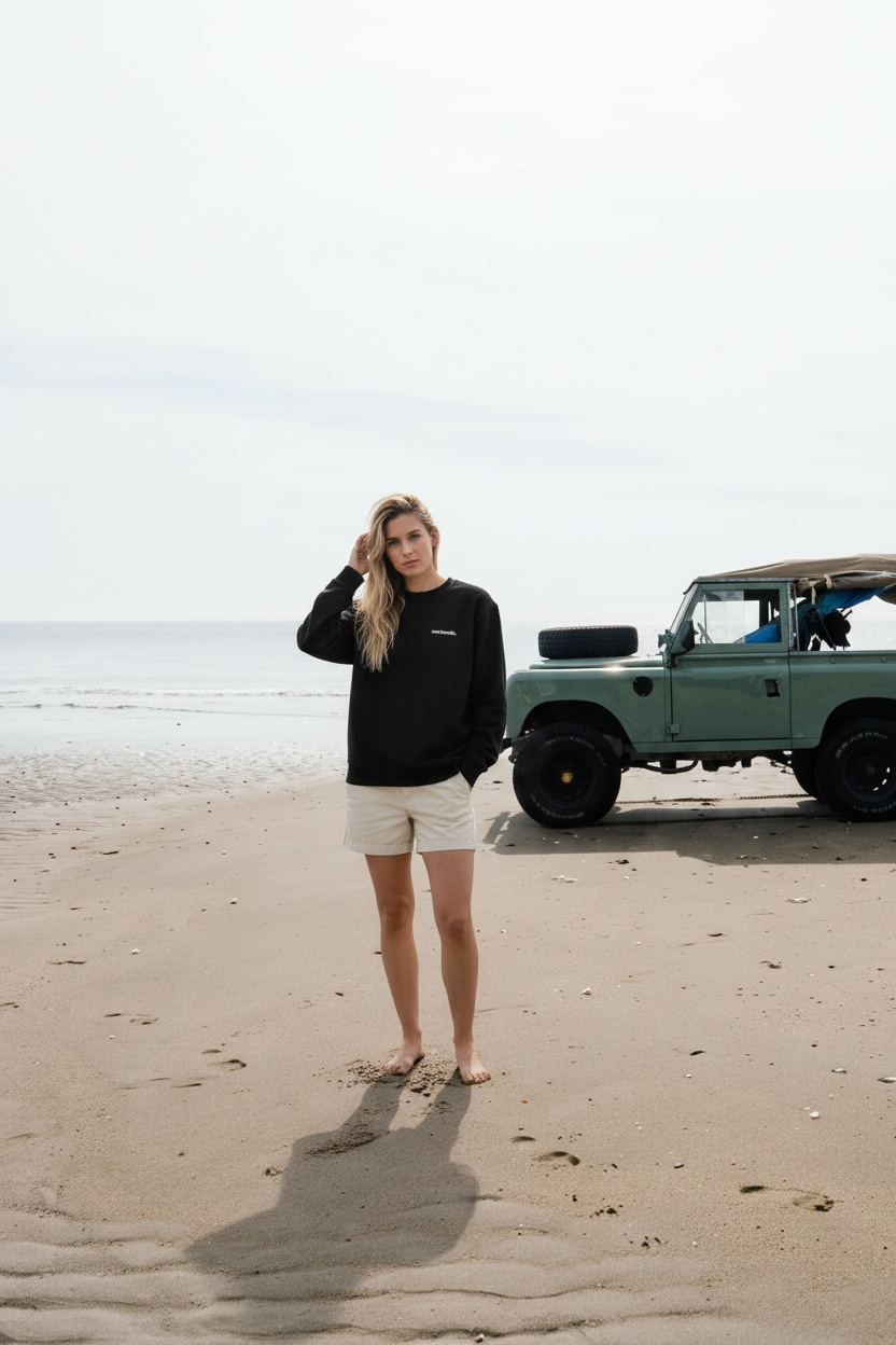 Women’s Oversized Sweatshirt – Black | Organic Cotton by Surfsmile